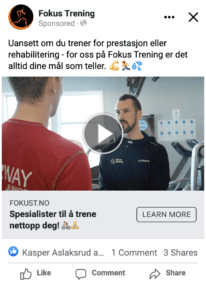 Kampanje og film i sosiale medier for Fokus trening