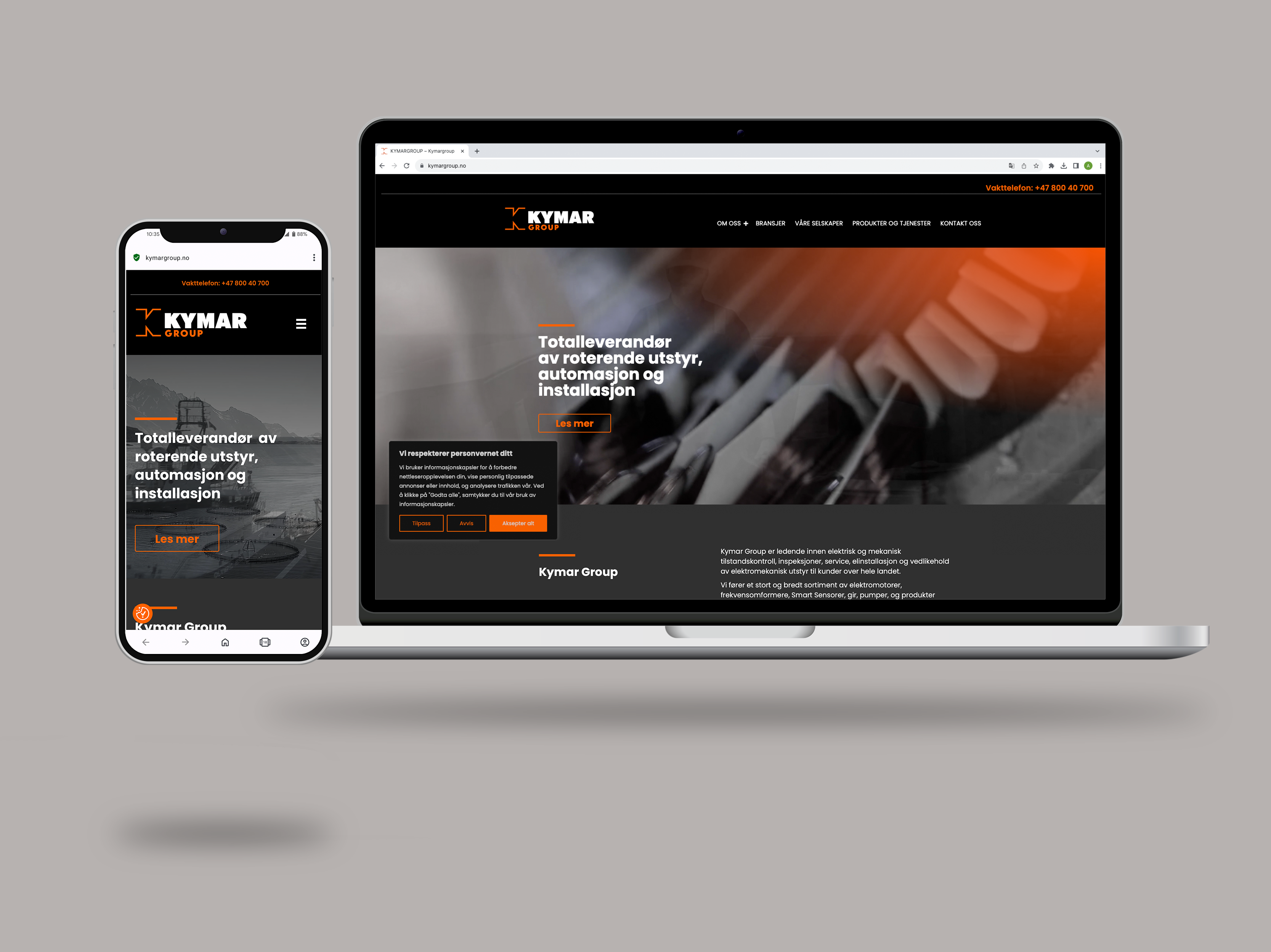 Nettsider for Kymargroup